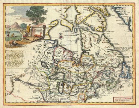 1740 Albrizzi Map of Canada and the Great Lakes