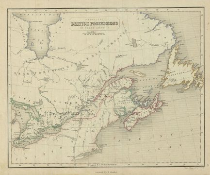 1845 Chambers Map of Canada or the British Possessions in North America