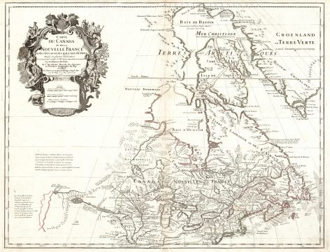 1718 De L'Isle Map of Canada, the Great Lakes, and New England