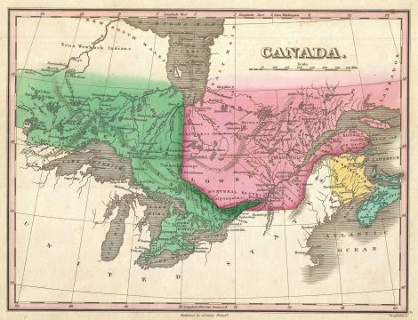1827 Finley Map of Canada (Ontario, Quebec)