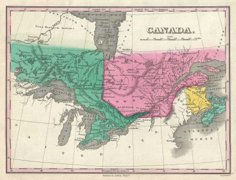 1828 Finley Map of Canada (Ontario, Quebec)