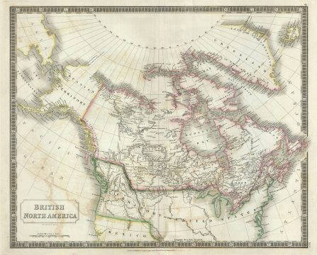 1835 Hall Map of British North America or Canada