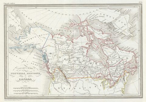 1843 Malte-Brun Map of Canada