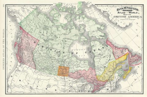 1893 Rand McNally Map of Canada or British America