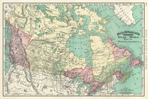 1893 Rand McNally Map of Canada or British America