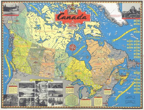 1945 Turner Pictorial Map of Postwar Canada