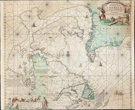 1678 / 1693 Hendrick Doncker Chart of the North Atlantic