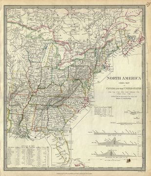 1834 S.D.U.K. Map of the United States and Canada