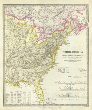1848 S.D.U.K. Map of Canada and the United States