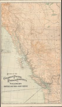 1907 Poole Brothers Map of Canadian Pacific Steamship Lines, Yukon Gold Rush