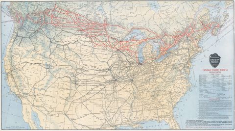 1912 Poole Brothers Railroad Map of the United States and Canada
