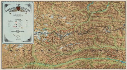 1928 Canadian Pacific Pictorial Map of the Canadian Rocky Mountains