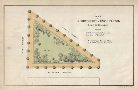1871 Kellogg and Pilat Map or Plan of Canal Park, New York City