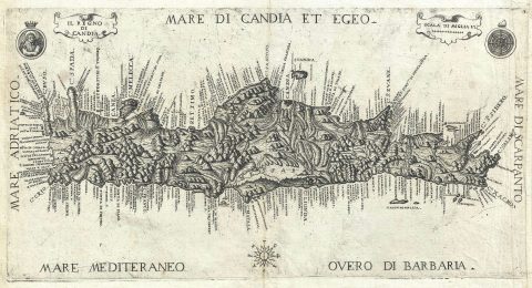 1651 Boschini Map of Crete or Candia
