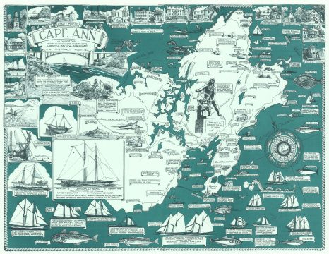 1947 O'Toole Pictorial Map of Cape Ann, Essex County, Massachusetts
