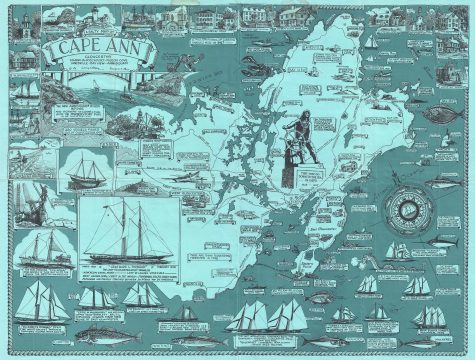 1947 O'Toole Pictorial Map of Cape Ann, Massachusetts