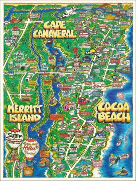 1996 Hometown Graphics Pictorial Promotional View of Cape Canaveral, Florida