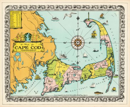 1932 Walter M. Gaffney Map of Cape Cod, Massachusetts