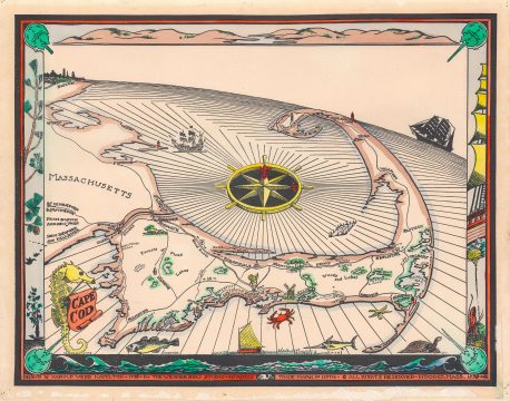 1938 Webb Hamilton Pictorial Map of Cape Cod