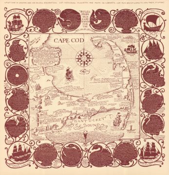 1948 Higgins Pictorial Map of Cape Cod