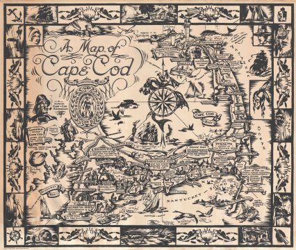 1930 Town Crier Pictorial Map of Cape Cod, Massachusetts