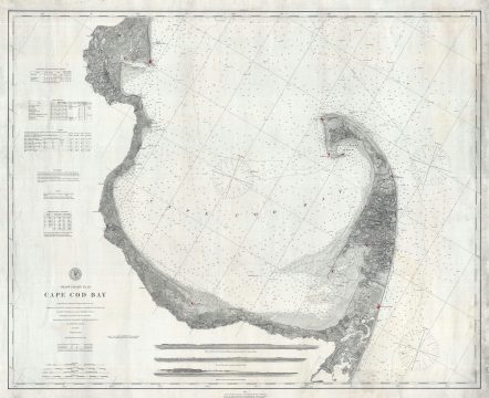 1880 U.S. Coast Survey Nautical Chart or Map of Cape Cod (separate issue)