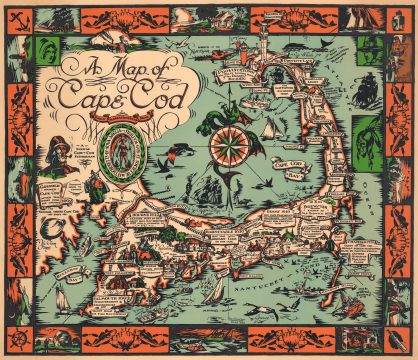 1930 Town Crier Pictorial Map of Cape Cod, Massachusetts