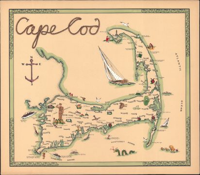 1941 Brick House Studios Pictorial Map of Cape Cod, Massachusetts