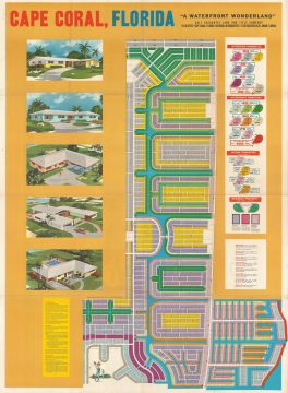 1960 Gulf Guarantee Land and Title Promotional Plat Map of Cape Coral, Florida