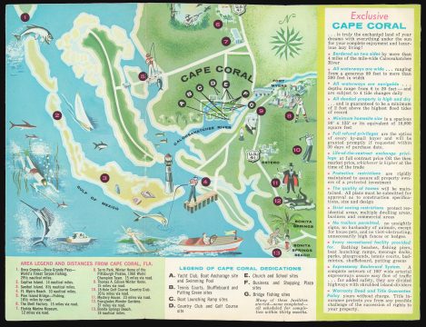 1961 Real Estate Brochure with Pictorial Map of Cape Coral, Florida