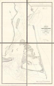 1839 Glynn Wall-Map Nautical Chart of the Cape Fear River