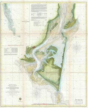 1857 U.S. Coast Survey Map of Cape Fear, North Carolina