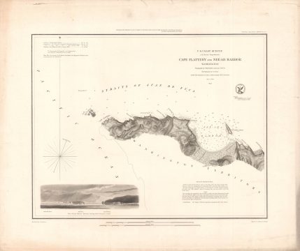 1853 U.S. Coast Survey Chart of Cape Flattery, Neah Bay, Olympic Peninsula