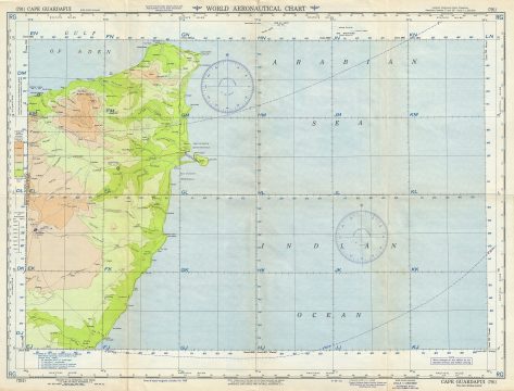1952 U.S. Army Air Forces Aeronautical Map of Eastern Somalia (Cape Guardafui)