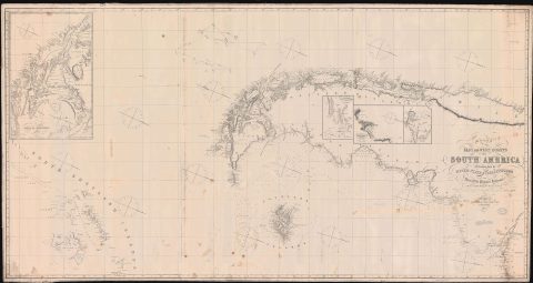 1875 Imray Nautical Chart Map of Cape Horn, the Strait of Magellan, and Patagonia