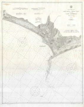 1910 U.S. Coast Survey Nautical Chart or Map of Cape Lookout, North Carolina