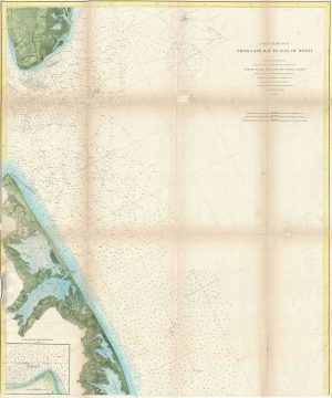 1860 U.S. Coast Survey Map of Cape May, New Jersey and Isle of Wight, Maryland