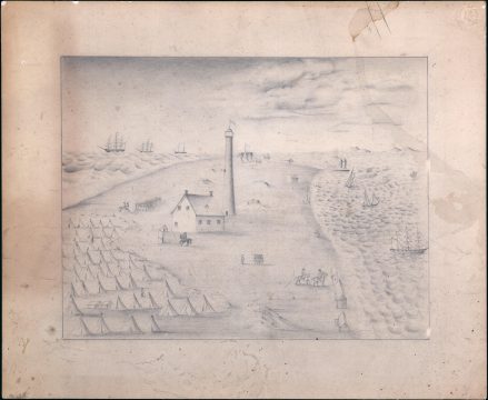 1860s Civil War Era Sketch of Cape May, New Jersey