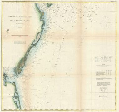 1862 U.S. Coast Survey Map of the Entrance to Chesapeake Bay and Delaware Bay
