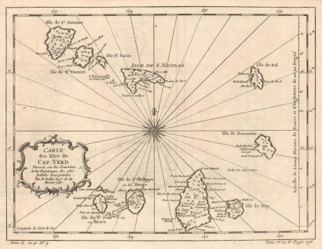 1746 Bellin Map of the Cape Verde Islands