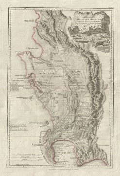 1789 Delarochette Map of the Cape of Good Hope, South Africa