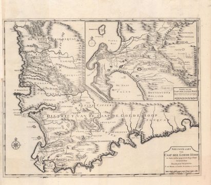 1726 Valentijn Map of the Cape of Good Hope, South Africa