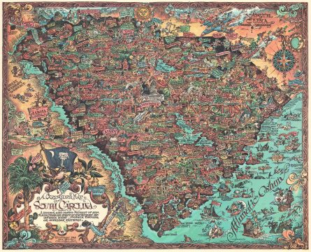 1969 Smyrl Pictorial Map of South Carolina