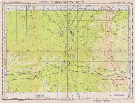 1952 U.S Air Force Aeronautical Chart or Map of the Cariris Novos Range, Brazil