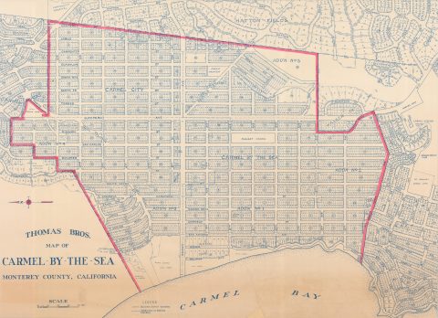 1949 Thomas Brothers Map of Carmel-by-the-Sea, California