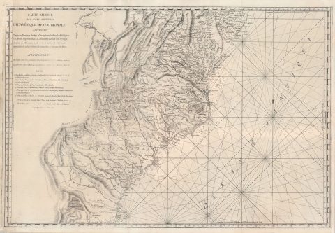 1778 Sartine Map of Georgia, North Carolina, South Carolina, Virginia and Maryland