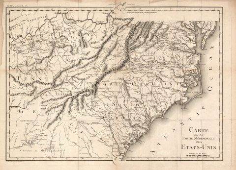 1801 Tardieu Map of the Carolinas, Kentucky, and Tennessee w/ Georgia