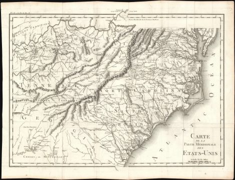 1801 Tardieu Map of the Carolinas, Kentucky, and Tennessee w/Georgia
