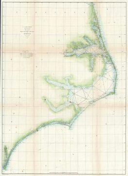 1860 U.S. Coast Survey Map of the Carolina and Virginia Coast (Pamlico Sound, Albemarle Sound)