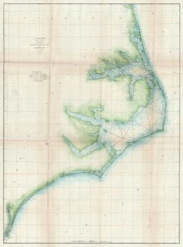 1861 U.S. Coast Survey Map of the Carolina and Virginia Coast (Pamlico Sound, Albemarle Sound)